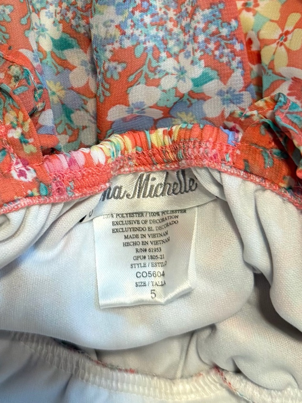 2 dresses size 4 Jona Michelle Coral Floral Ruffle Tie-Shoulder Dresses - Picture 8 of 8